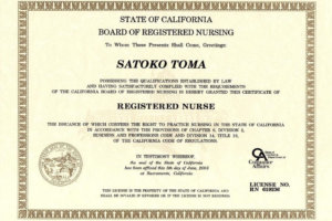 Image of certificate of registered nursing